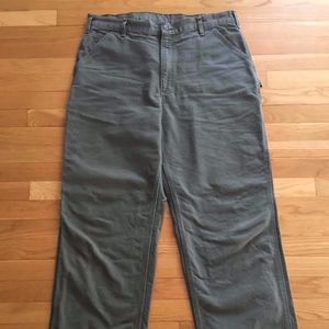 Carhartt Washed Duck Canvas Work Pant: Moss